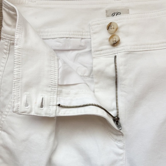 J. Crew Pleated Pant In White Garment Dyed Chino Size 4 Coastal Tapered Stretch - Picture 8 of 14